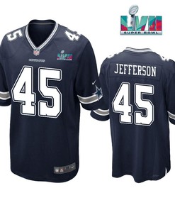 Malik Jefferson 45 Dallas Cowboys Super Bowl LVII Super Bowl LVII Navy Men Game Jersey