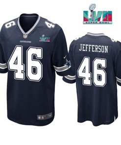 Malik Jefferson 46 Dallas Cowboys Super Bowl LVII Super Bowl LVII Navy Men Game Jersey