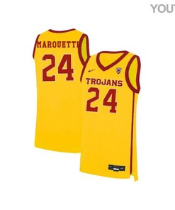 Malik Marquetti 24 USC Trojans Elite Basketball Youth Jersey - Yellow