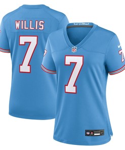 Malik Willis 7 Tennessee Titans Oilers Throwback Alternate Game Women Jersey - Light Blue