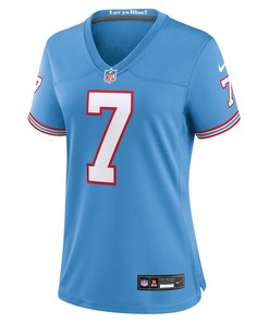 Malik Willis 7 Tennessee Titans Oilers Throwback Alternate Game Women Jersey - Light Blue