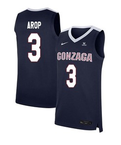 Manny Arop 3 Gonzaga Bulldogs Elite Basketball Men Jersey - Navy