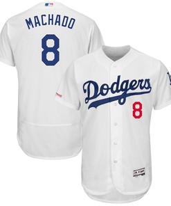 Manny Machado 8 Los Angeles Dodgers Majestic Home Collection Flex Base Player Elite Jersey - White