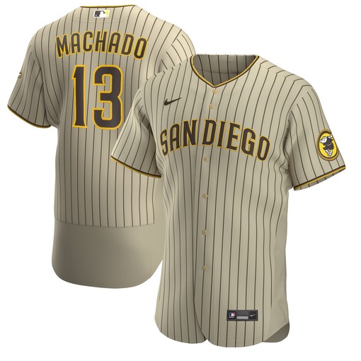 Manny Machado San Diego Padres Alternate Authentic Player Jersey Tan Mlb