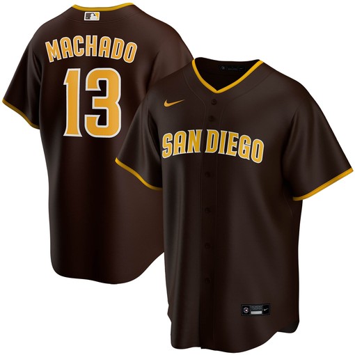 Manny Machado San Diego Padres Alternate Replica Player Jersey Brown Mlb