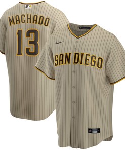 Manny Machado San Diego Padres Alternate Replica Player Jersey - Tan Mlb