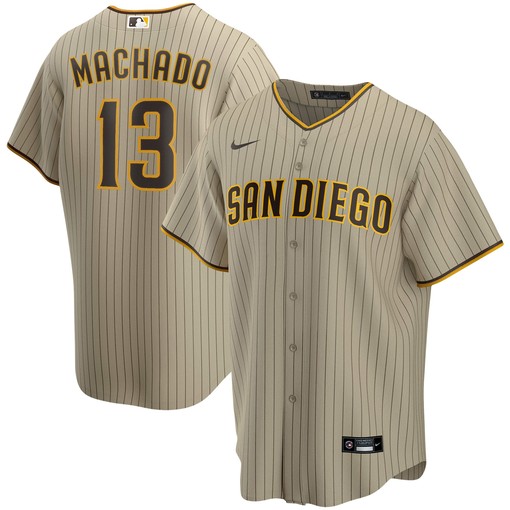 Manny Machado San Diego Padres Alternate Replica Player Jersey Tan Mlb