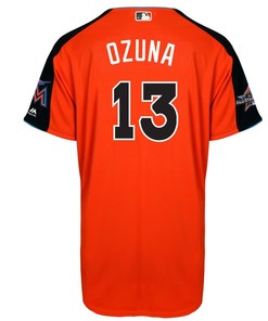 Marcell Ozuna National League Majestic 2017 Mlb All-star Game Home Run Derby Jersey - Orange