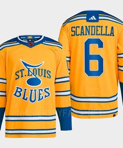 Marco Scandella 6 Reverse Retro 2.0 2022 St. Louis Blues Yellow Jersey Primegreen