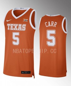 Marcus Carr 5 Texas Longhorns Orange Jersey 2022-23 Limited Basketball