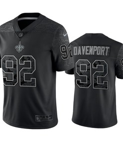 Marcus Davenport 92 New Orleans Saints Black Reflective Limited Jersey - Men