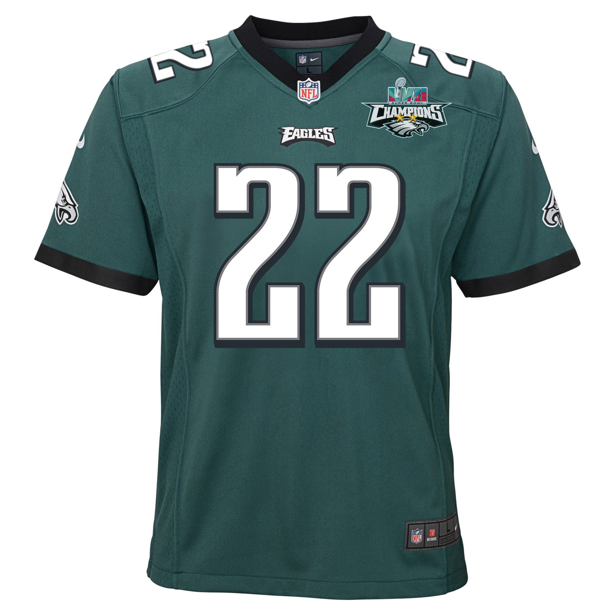 Marcus Epps 22 Philadelphia Eagles Super Bowl LVII Champions 2 Stars 2 Stars Youth Game Jersey - Black