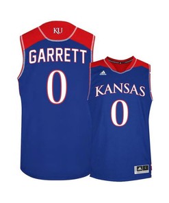 Marcus Garrett 0 Kansas Jayhawks Basketball Men Jersey - Blue