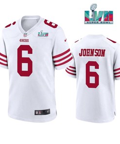 Marcus Johnson 6 San Francisco 49Ers Super Bowl LVII White Men Game Jersey
