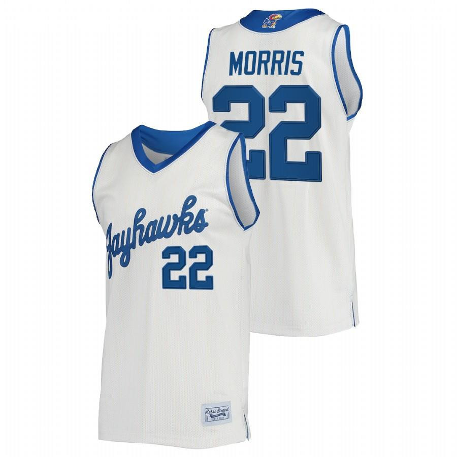 Marcus Morris 22 Kansas Jayhawks Commemorative Classic Retired Men Jersey - Cream