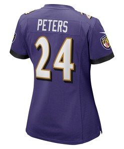 Marcus Peters 24 Baltimore Ravens Women's Game Jersey - Purple