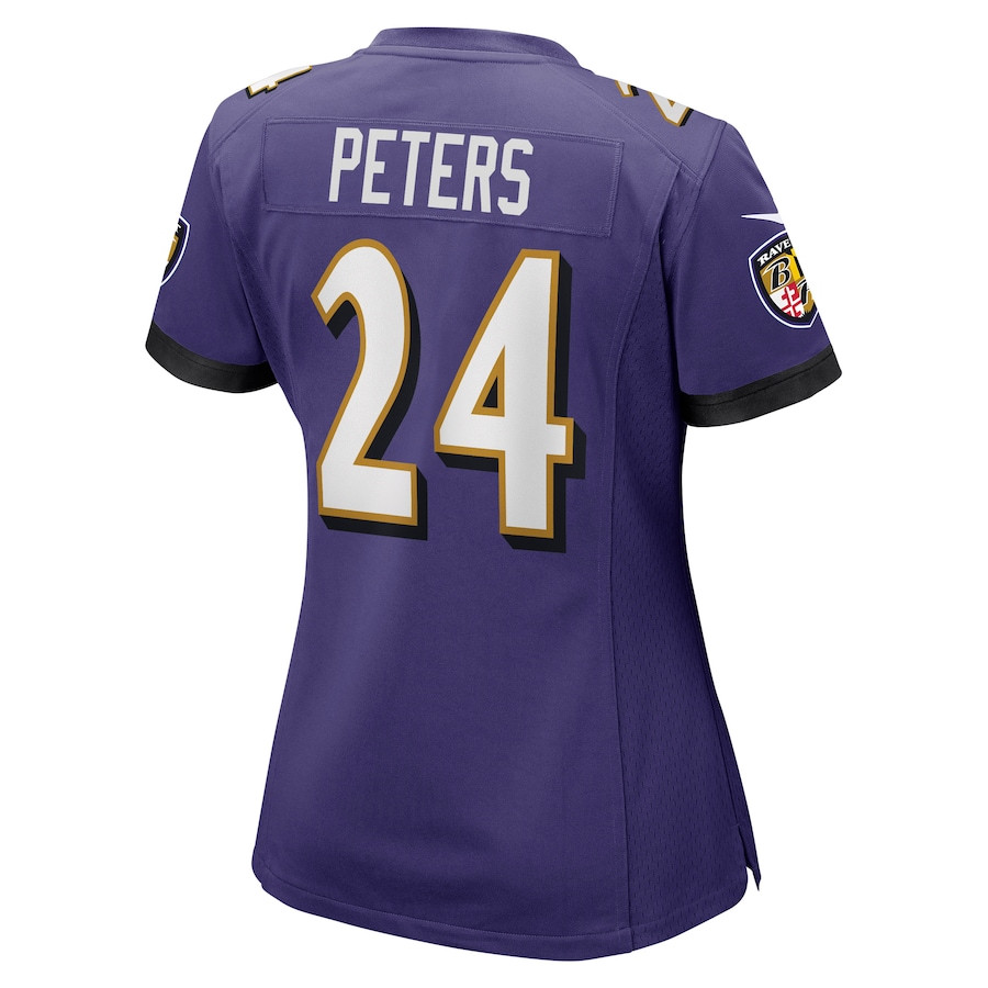Marcus Peters 24 Baltimore Ravens Women's Game Jersey - Purple