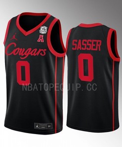 Marcus Sasser 0 Houston Cougars Uniform Jersey 2022-23 College Basketball Black
