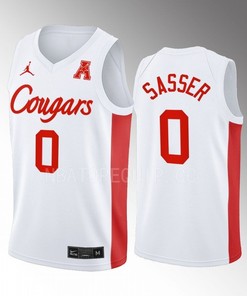 Marcus Sasser 0 Houston Cougars White Jersey 2022-23 College Basketball