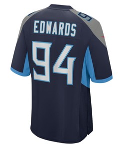 Mario Edwards 94 Tennessee Titans Home Game Player Jersey - Navy