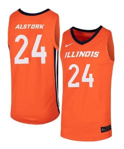 Mark Alstork 24 Illinois Fighting Illini Elite Basketball Men Jersey - Orange