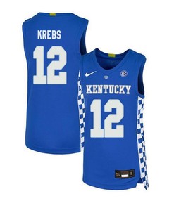 Mark Krebs 12 Kentucky Wildcats Elite Basketball Men Jersey - Royal Blue