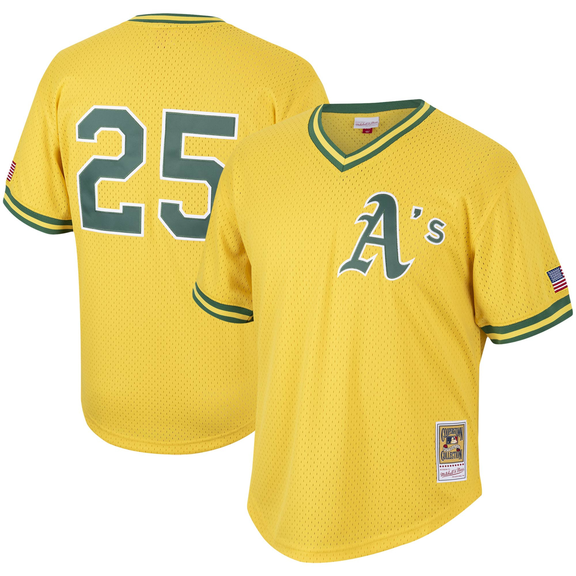 Mark Mcgwire Oakland Athletics Mitchell & Ness Cooperstown Collection Mesh Batting Practice Jersey - Gold Mlb