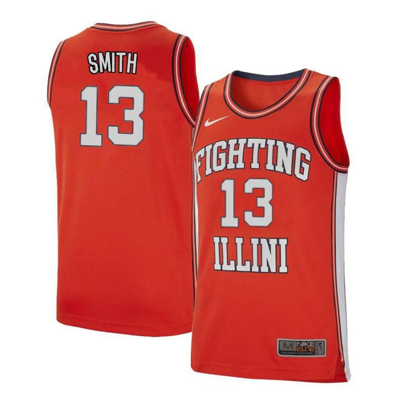 Mark Smith 13 Illinois Fighting Illini Retro Elite Basketball Men Jersey - Orange