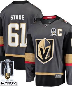 Mark Stone 61 Vegas Golden Knights 2023 Stanley Cup Champions Patch Alternate Breakaway Player Jersey - Black