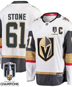 Mark Stone 61 Vegas Golden Knights 2023 Stanley Cup Champions Patch Away Breakaway Player Jersey - White