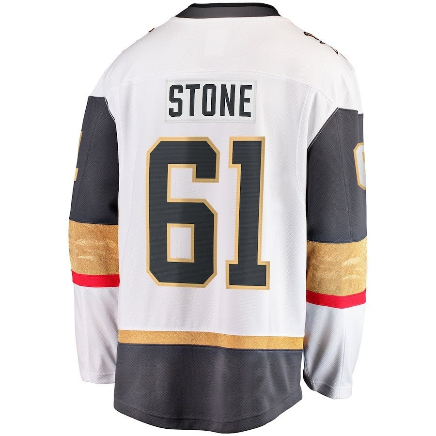 Mark Stone 61 Vegas Golden Knights 2023 Stanley Cup Champions Patch Away Breakaway Player Jersey - White