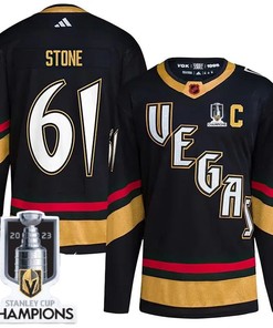 Mark Stone 61 Vegas Golden Knights 2023 Stanley Cup Champions Patch Special Edition 2.0 Breakaway Jersey - Black