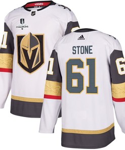 Mark Stone 61 Vegas Golden Knights Stanley Cup 2023 Champions Patch Away Breakaway Men Jersey - White