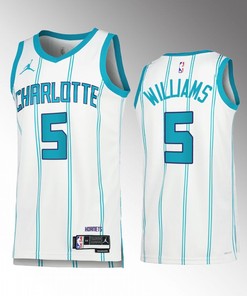 Mark Williams 5 2022-23 Charlotte Hornets White Association Edition Jersey Swingman