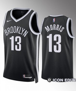 Markieff Morris 13 Brooklyn Nets Black Jersey 2022-23 Icon Edition