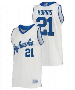 Markieff Morris 21 Kansas Jayhawks Commemorative Classic College Men Jersey - Cream