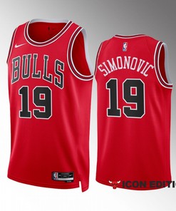 Marko Simonovic 19 2022-23 Chicago Bulls Red Icon Edition Jersey Swingman