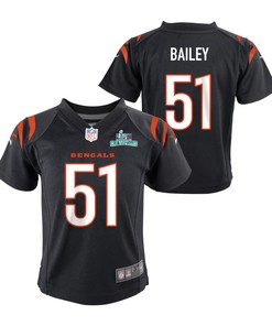 Markus Bailey 51 Cincinnati Bengals Super Bowl LVII Champions Youth Game Jersey - Black
