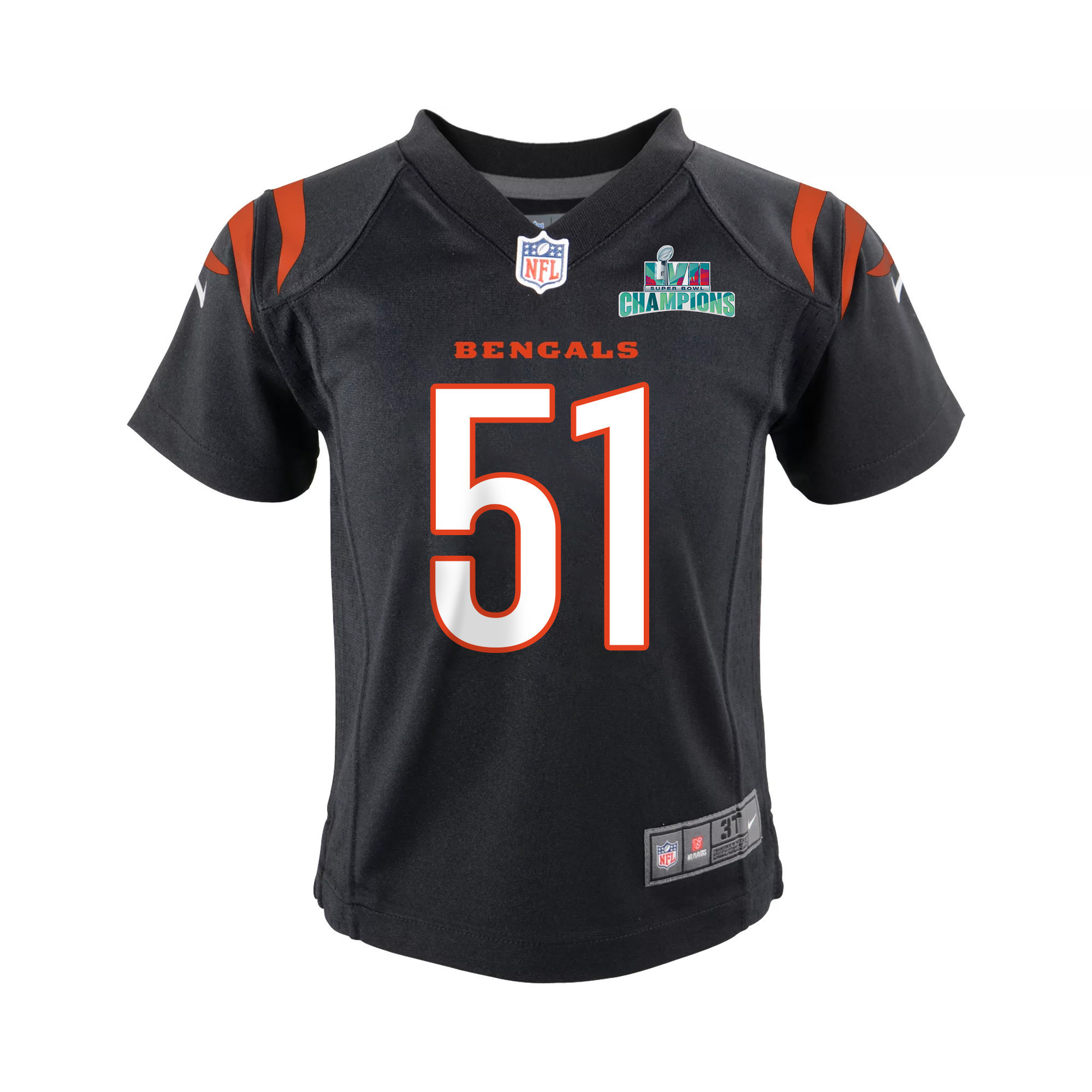 Markus Bailey 51 Cincinnati Bengals Super Bowl LVII Champions Youth Game Jersey - Black