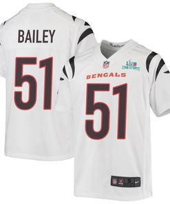 Markus Bailey 51 Cincinnati Bengals Super Bowl LVII Champions Youth Game Jersey - White