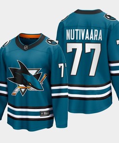 Markus Nutivaara 77 San Jose Sharks 2022-23 Home The Evolve Teal Jersey