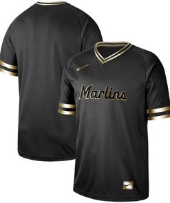 Marlins Mlb Gold Brandedition Black Personalized Jersey