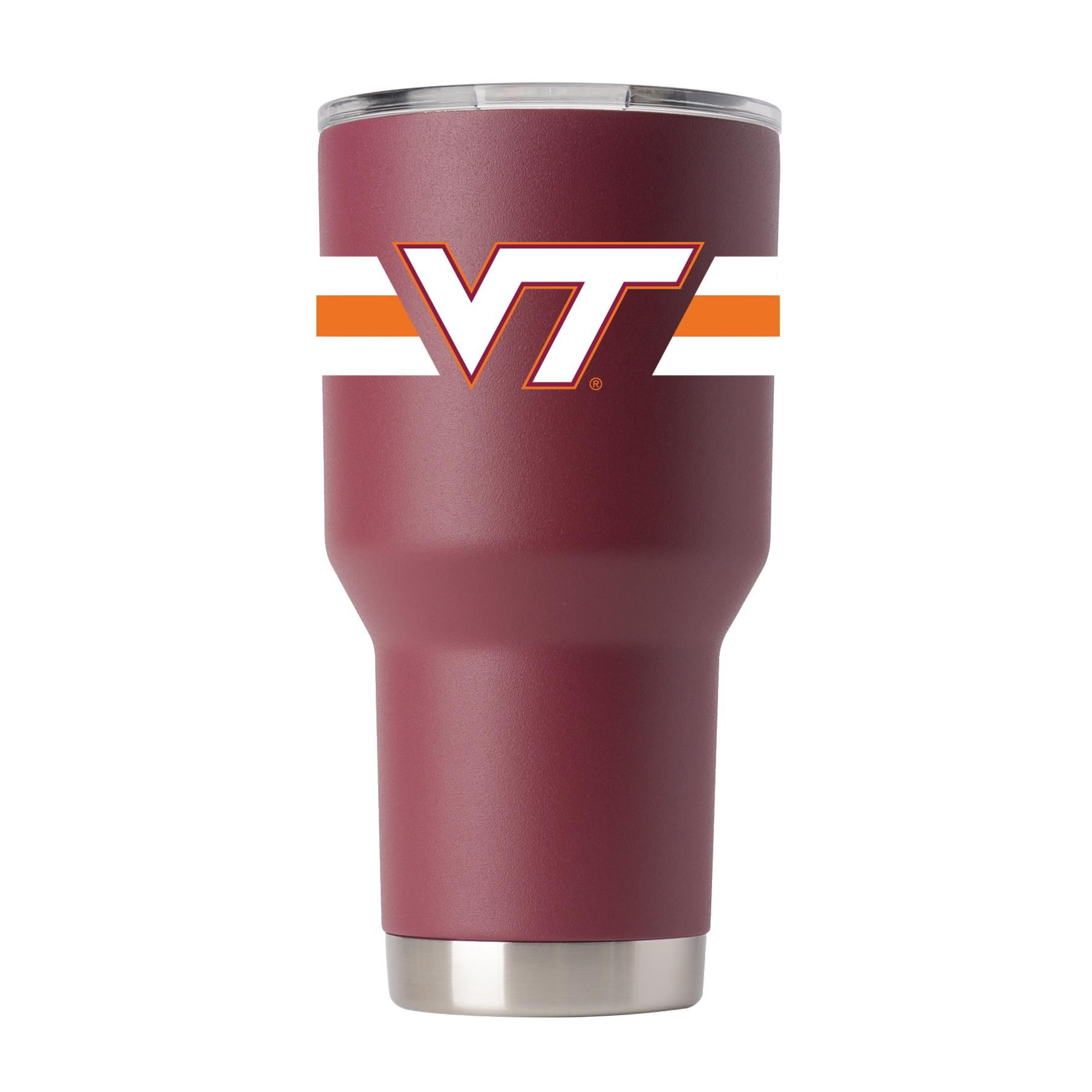 Maroon Virginia Tech Tumbler with Stripes - Limited Edition