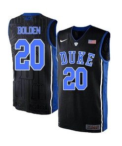 Marques Bolden 20 Duke Blue Devils Elite Basketball Men Jersey - Black Blue