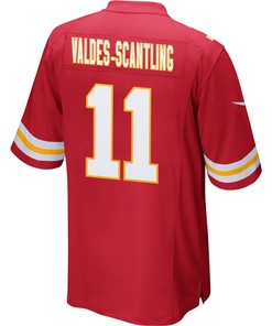 Marquez Valdes-Scantling 11 Kansas City Chiefs Super Bowl LVII Champions 3 Stars Men Game Jersey - Red