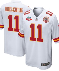 Marquez Valdes-Scantling 11 Kansas City Chiefs Super Bowl LVII Champions 3 Stars Men Game Jersey - White