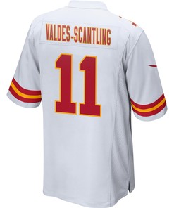 Marquez Valdes-Scantling 11 Kansas City Chiefs Super Bowl LVII Champions 3 Stars Men Game Jersey - White