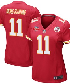 Marquez Valdes-Scantling 11 Kansas City Chiefs Super Bowl LVII Champions 3 Stars Women Game Jersey - Red