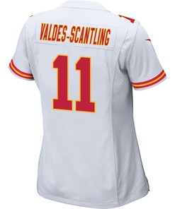 Marquez Valdes-Scantling 11 Kansas City Chiefs Super Bowl LVII Champions 3 Stars Women Game Jersey - White