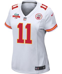 Marquez Valdes-Scantling 11 Kansas City Chiefs Super Bowl LVII Champions 3 Stars Women Game Jersey - White